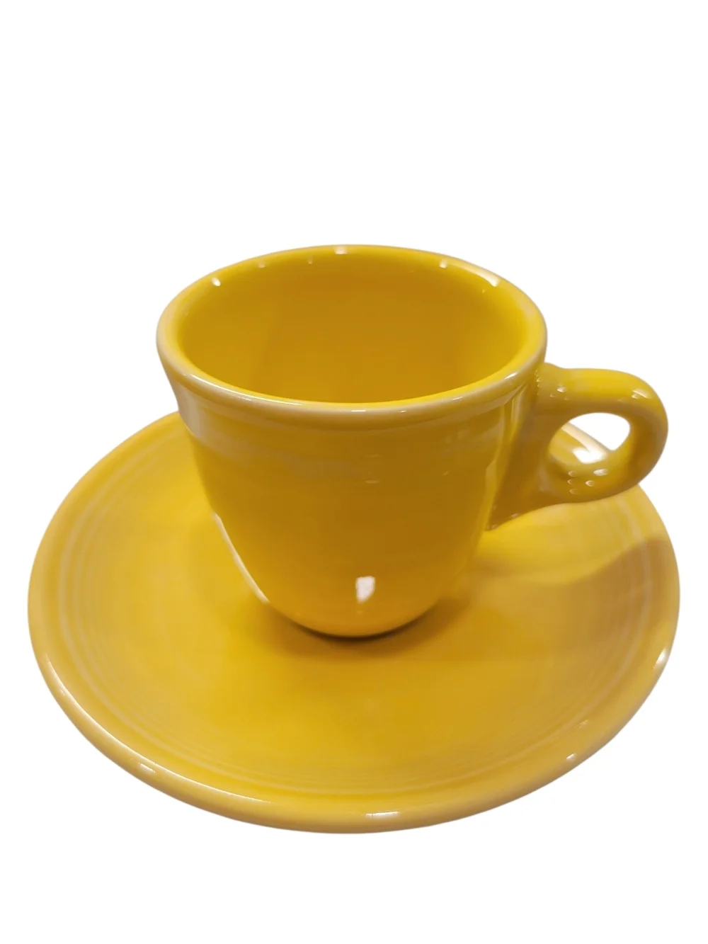 Fiesta Ware Sunflower Demitasse Cup & Saucer Set Homer Laughlin Espresso Set